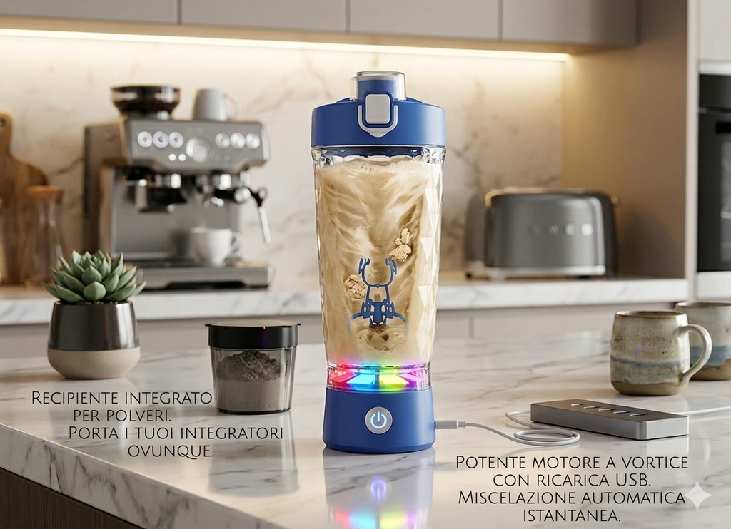 Shaker Elettrico per Proteine con Tecnologia a Vortice Anti-Grumi
