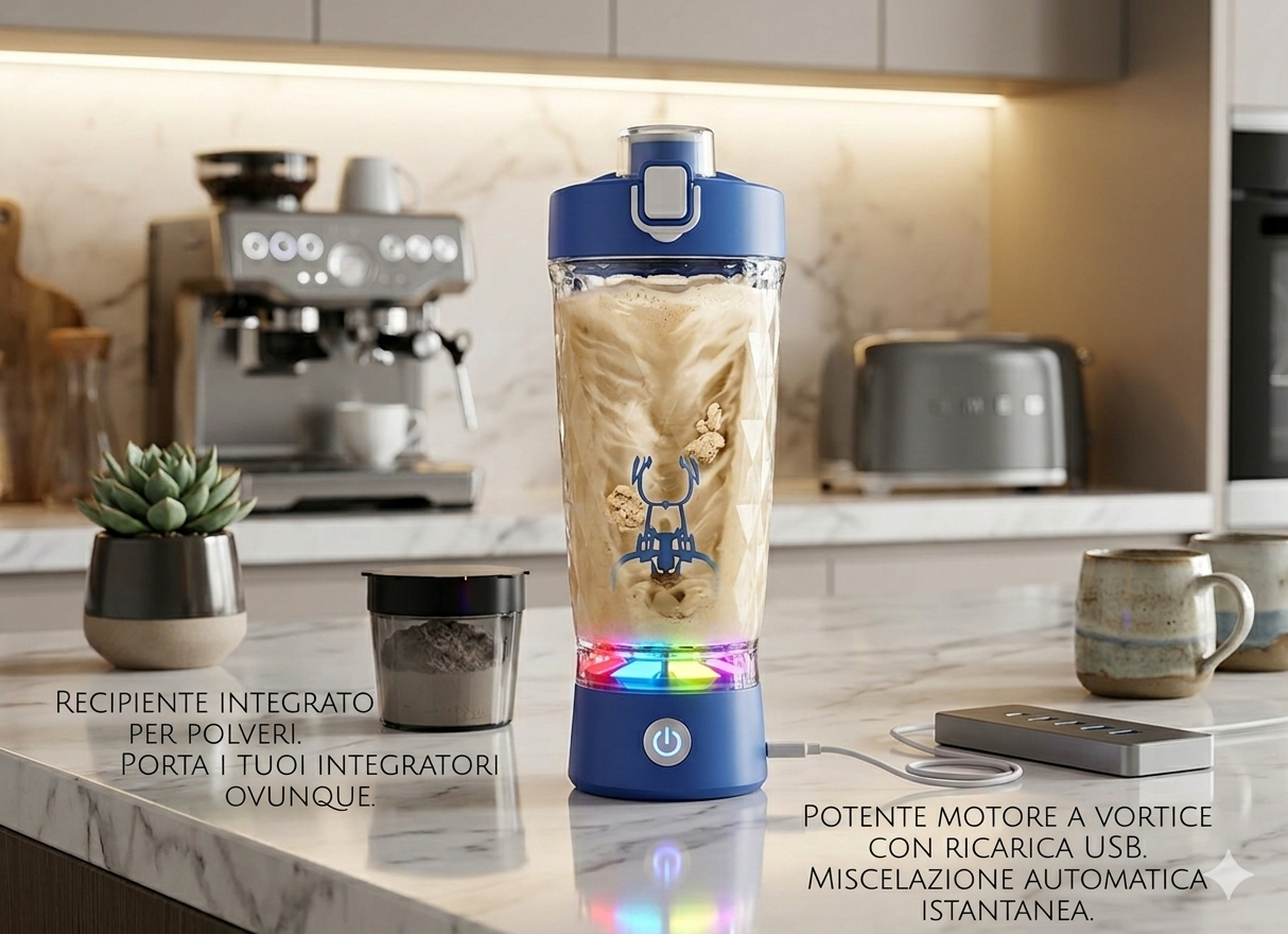 Shaker Elettrico per Proteine con Tecnologia a Vortice Anti-Grumi