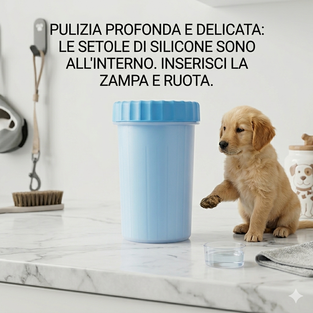 Tazza Lava Zampe per Cani Taglia Grande, Media e Piccola - Pulizia Rapida Antifango