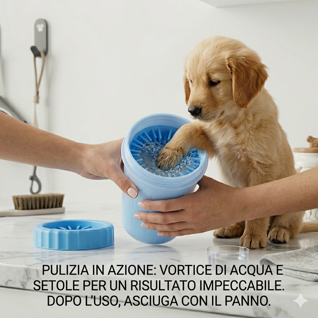 Tazza Lava Zampe per Cani Taglia Grande, Media e Piccola - Pulizia Rapida Antifango