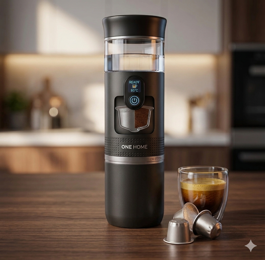 Macchina per Caffè Espresso Portatile con Display Digitale