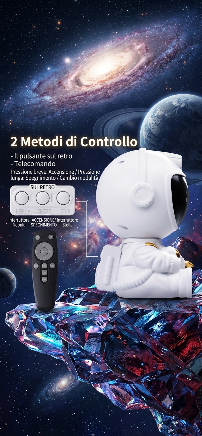 Proiettore di Stelle e Galassie a LED Luce Notturna Cielo Stellato per Decorazione Camera da Letto