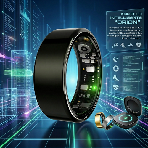 Anello Intelligente 2026– Monitoraggio Frequenza Cardiaca, Pressione Sanguigna e Sonno, Tracciamento Attività Fisica, Impermeabile
