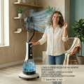 Ventilatore a Piantana con Nebulizzatore e Umidificatore, Serbatoio 3L, 3 Velocità, Timer e Telecomando