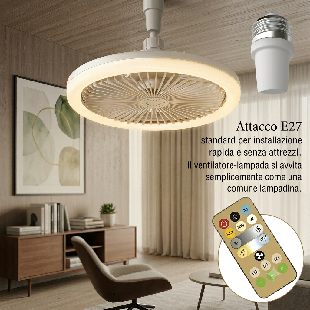Ventilatore da Soffitto con Luce LED e Telecomando