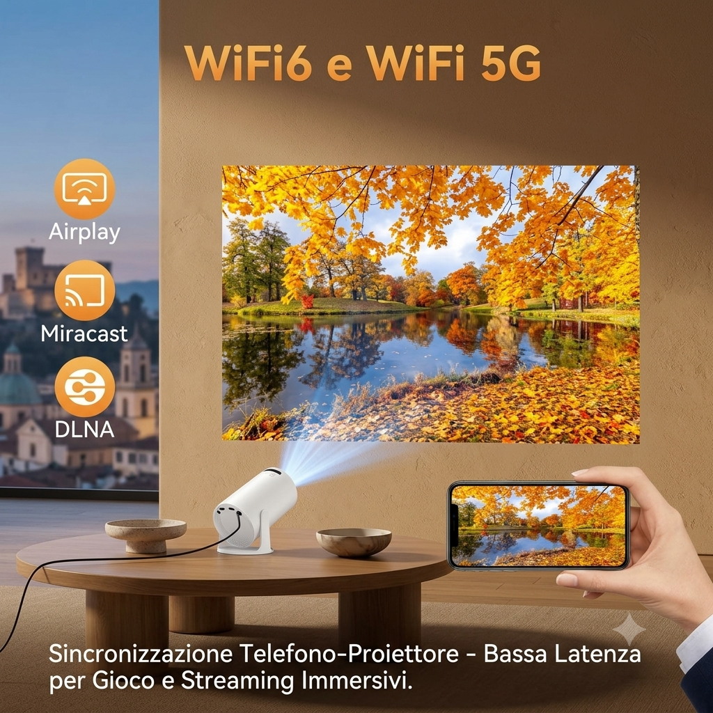Proiettore Portatile Magcubic: Trasforma la tua Camera in un Cinema con Android 14 e App Integrate