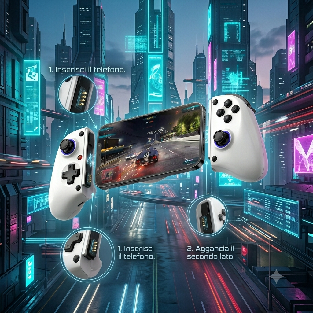 Controller Mobile Multi-Piattaforma: Compatibile con Android, iOS, Switch, PC e PS4