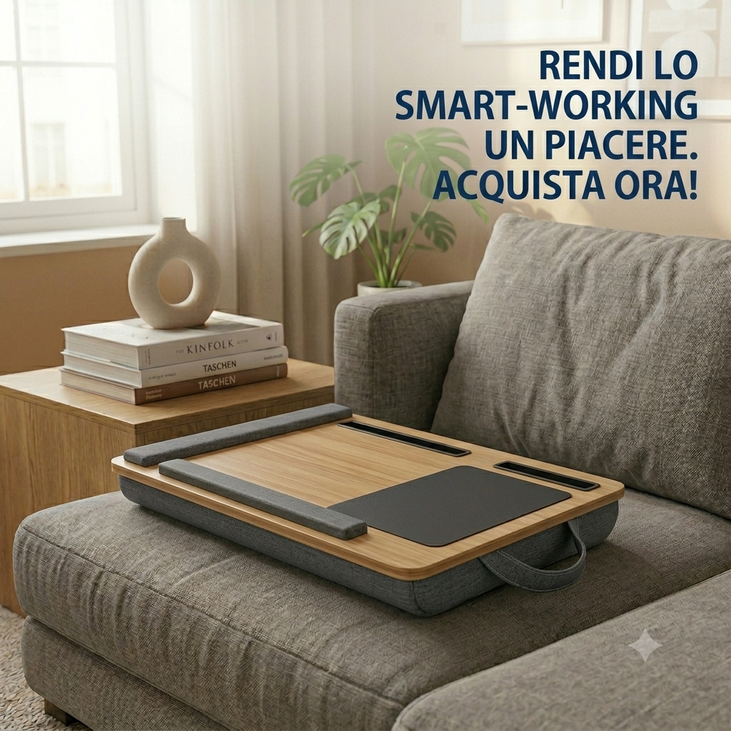 Supporto PC Portatile da Ginocchia con Tappetino Mouse e Porta Telefono