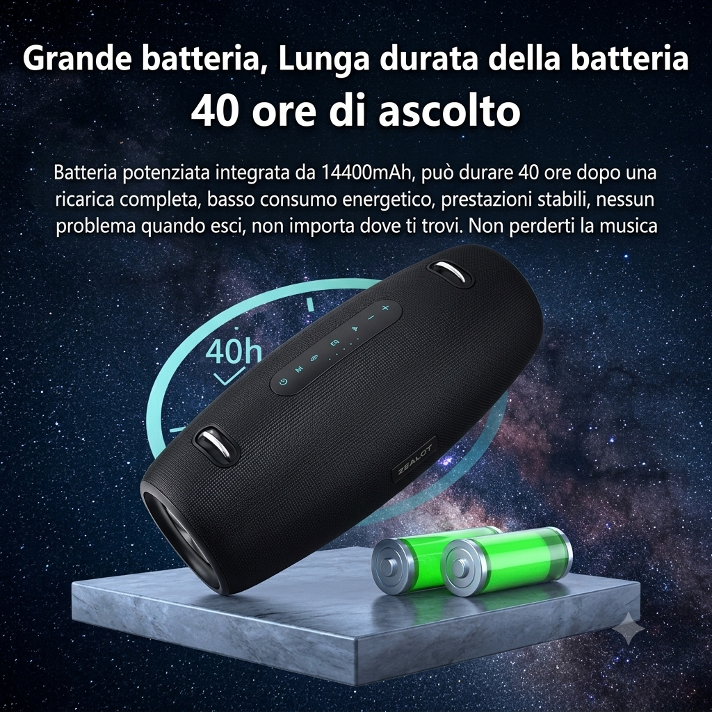 Altoparlante Bluetooth da 60W con Volume da Stadio