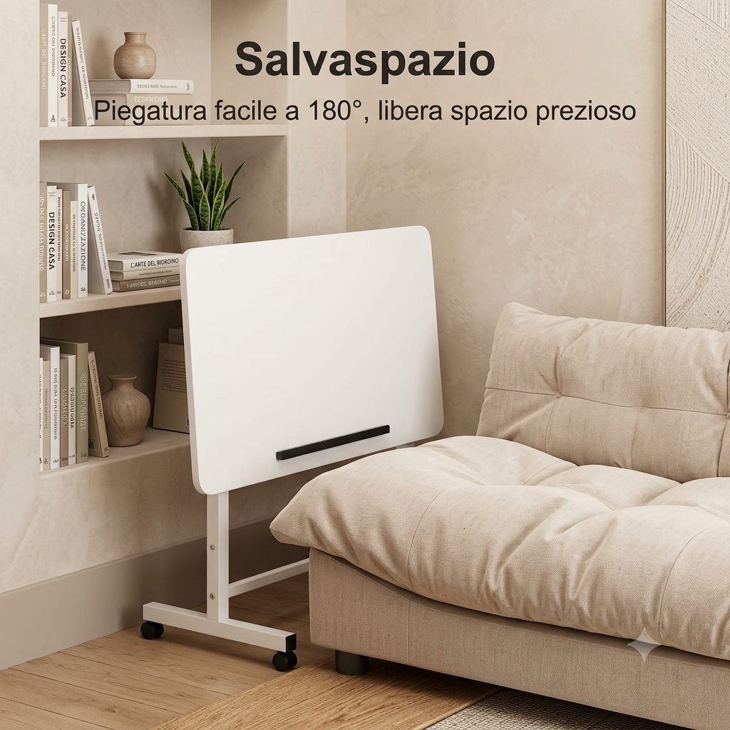 Piccola scrivania Regolabile e Mobile con Ruote