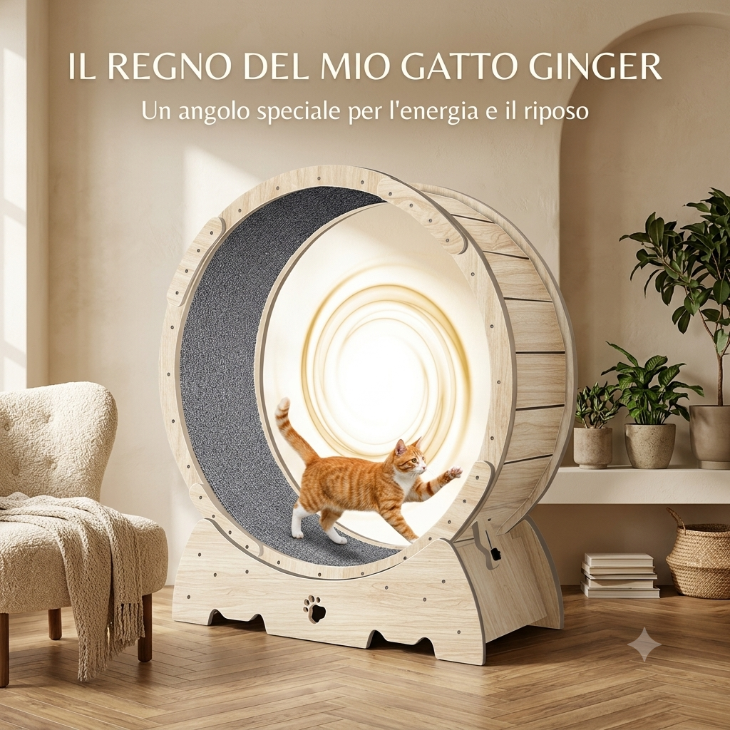 Ruota da Esercizio per Gatti Indoor – Anti-Stress e Fitness Felino
