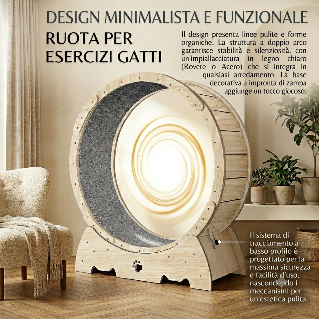 Ruota da Esercizio per Gatti Indoor – Anti-Stress e Fitness Felino