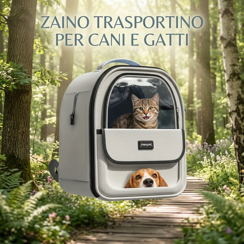 Zaino Trasportino "Vista Panoramica" – Design Elegante per Cani e Gatti