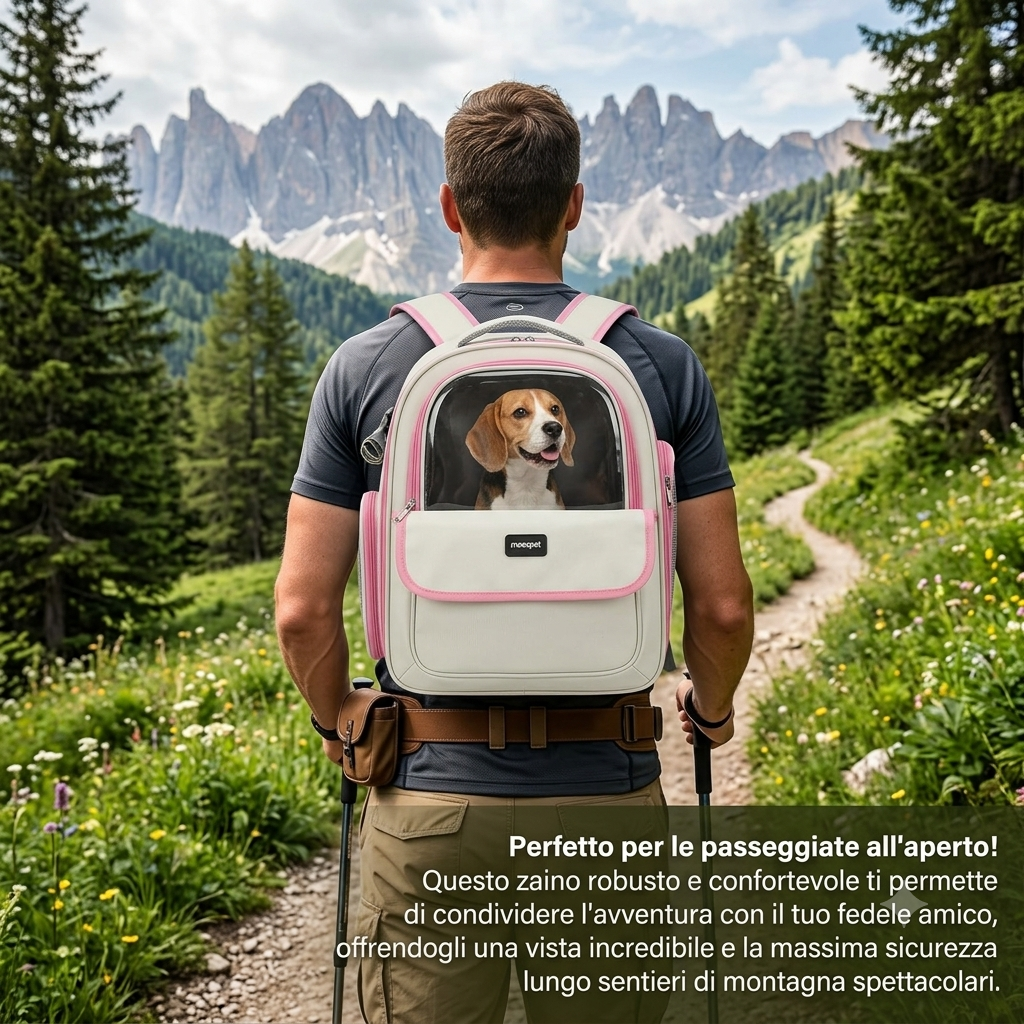 Zaino Trasportino "Vista Panoramica" – Design Elegante per Cani e Gatti