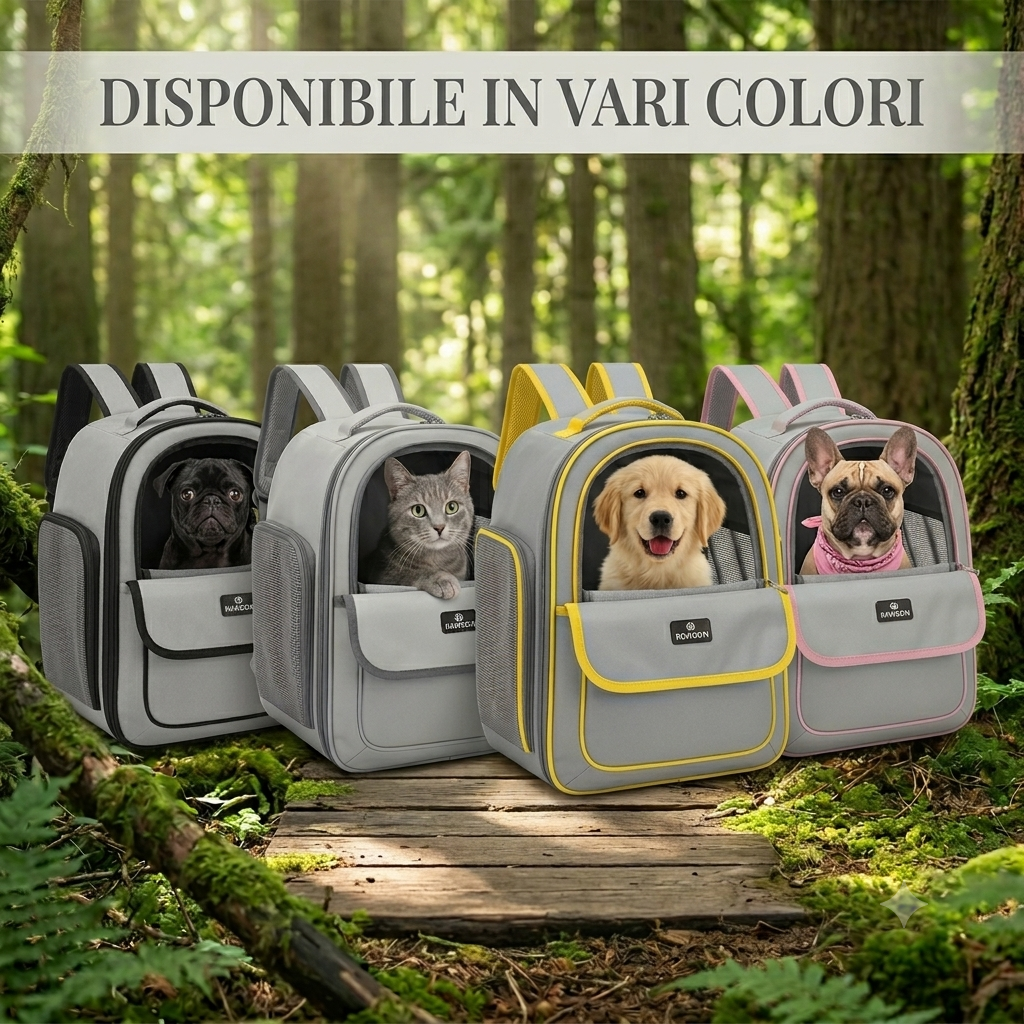 Zaino Trasportino "Vista Panoramica" – Design Elegante per Cani e Gatti