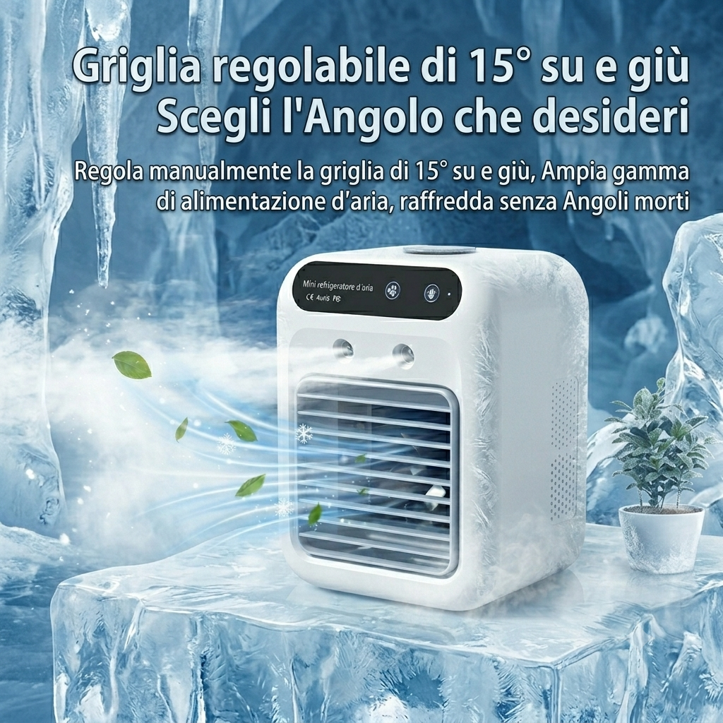 Condizionatore portatile e ricaricabile tramite USB