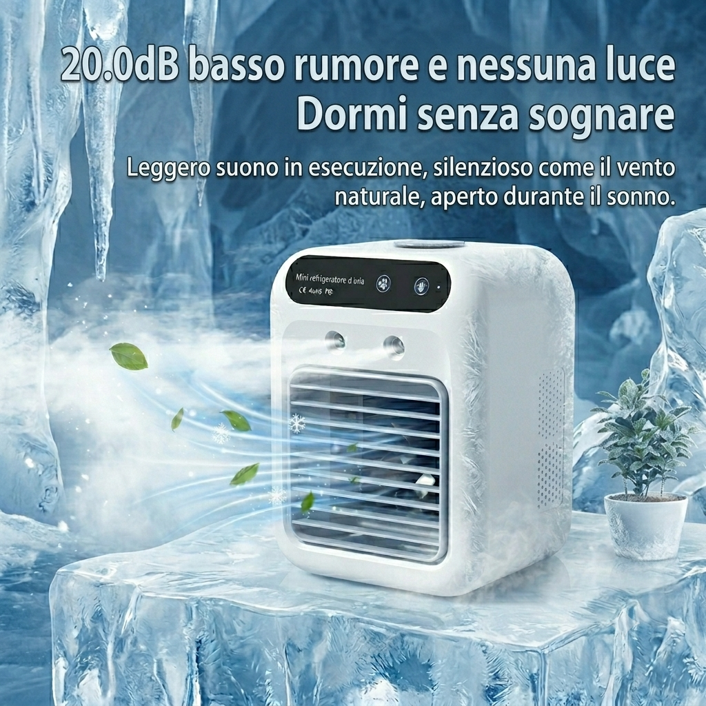 Condizionatore portatile e ricaricabile tramite USB