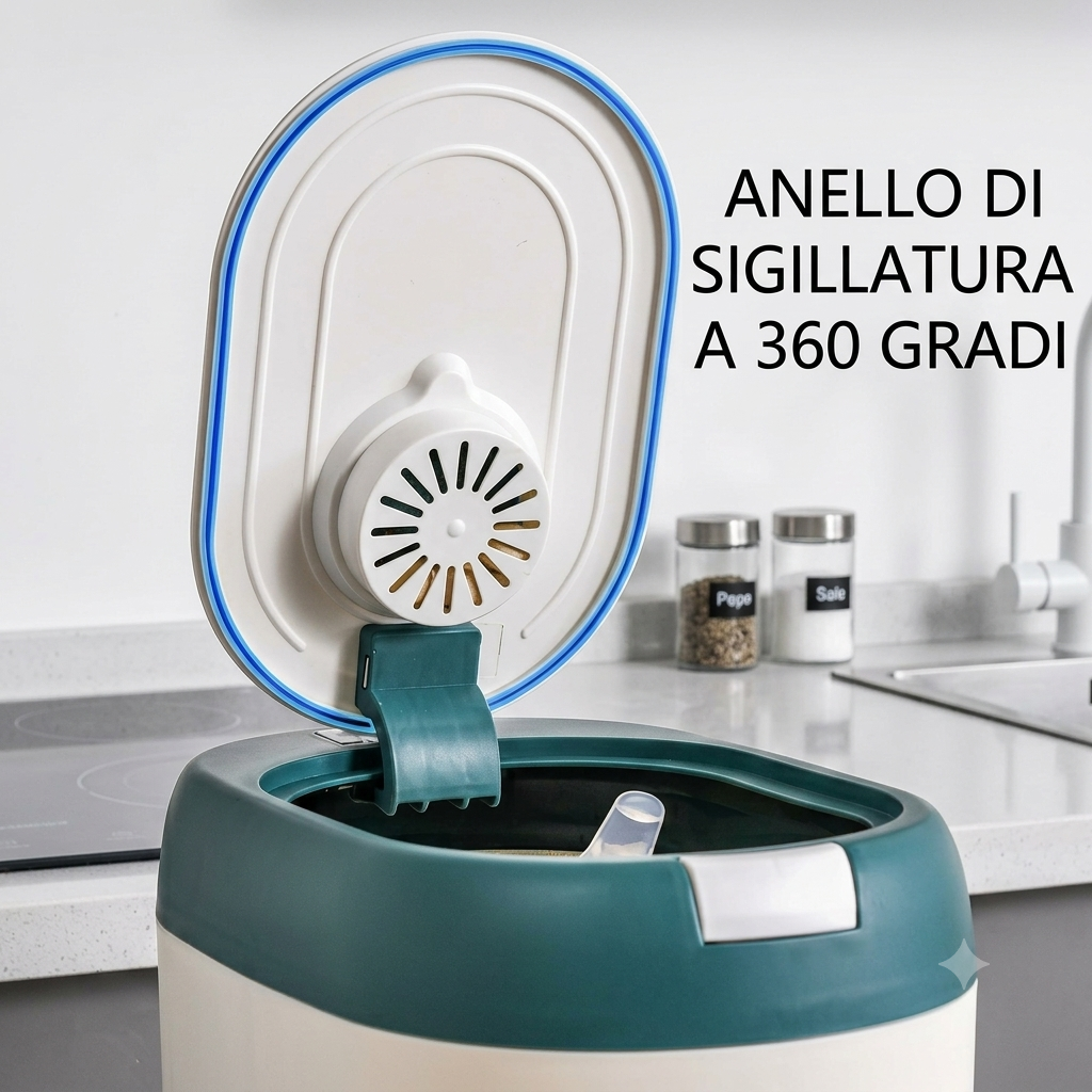 Dispencer per Riso da 5KG Organizer da Cucina e Contenitore per Alimenti.