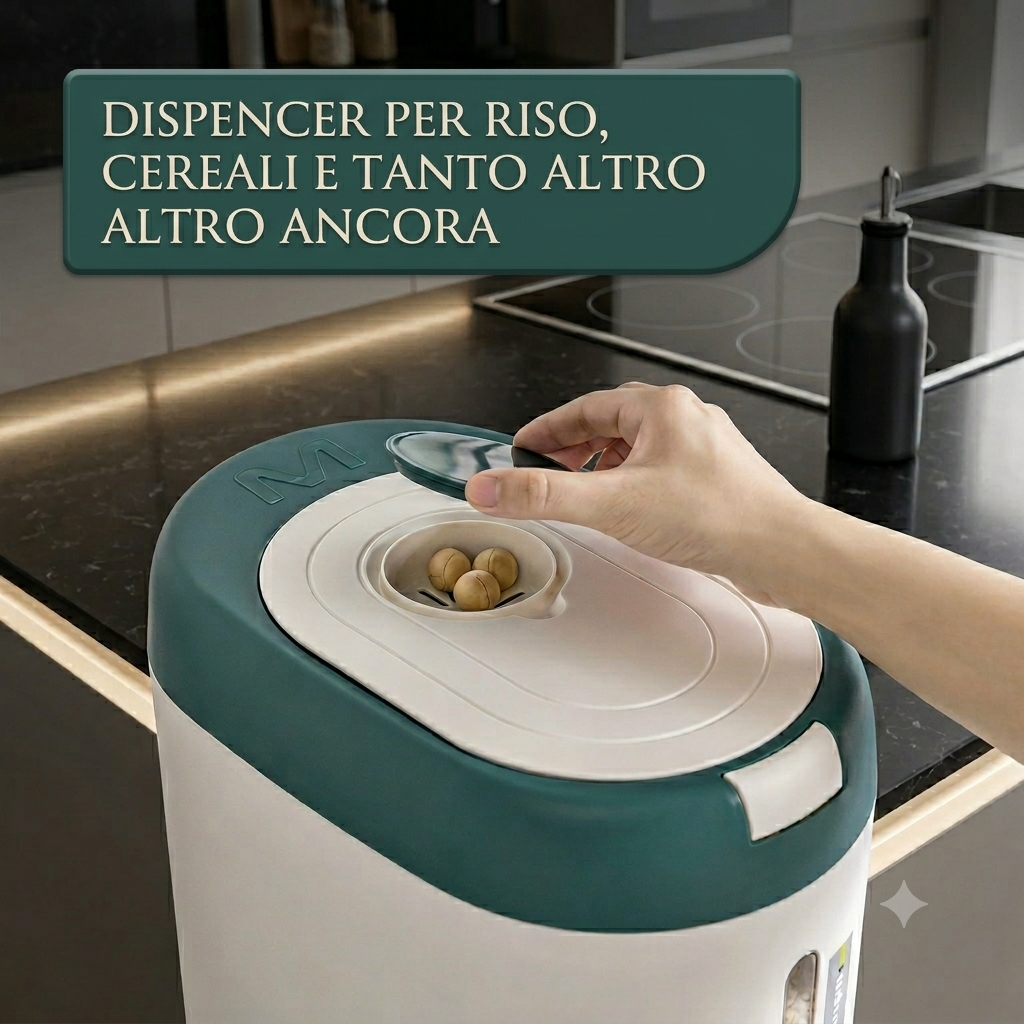 Dispencer per Riso da 5KG Organizer da Cucina e Contenitore per Alimenti.