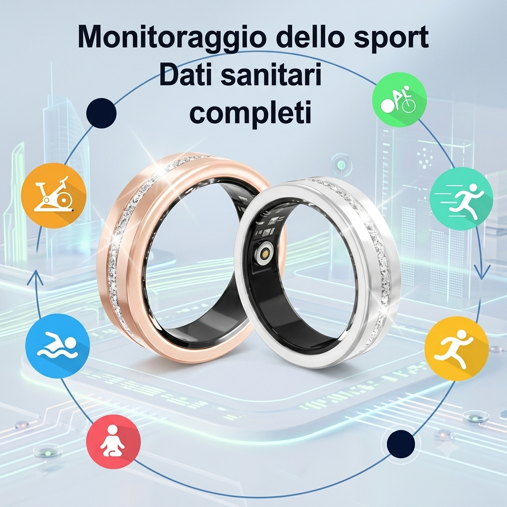 Anello Intelligente con Custodia di Ricarica da Donna