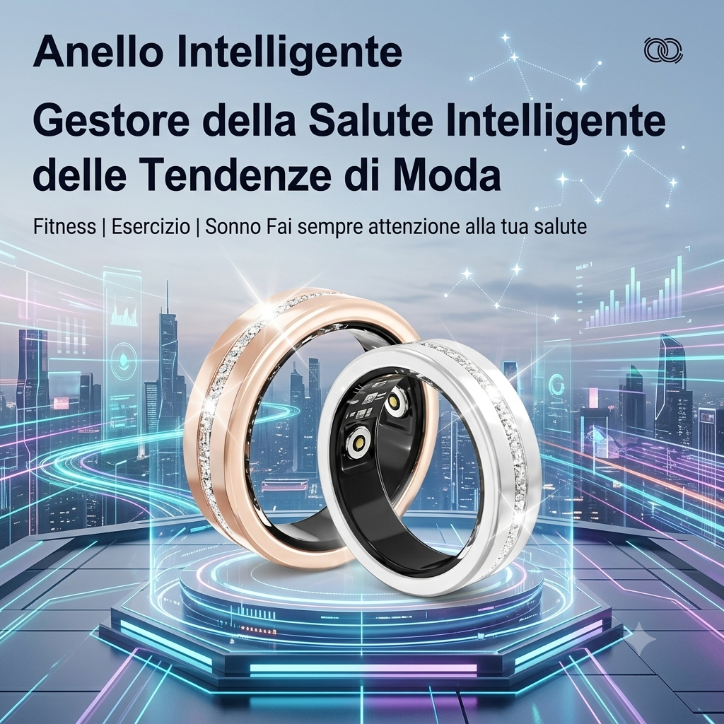 Anello Intelligente con Custodia di Ricarica da Donna