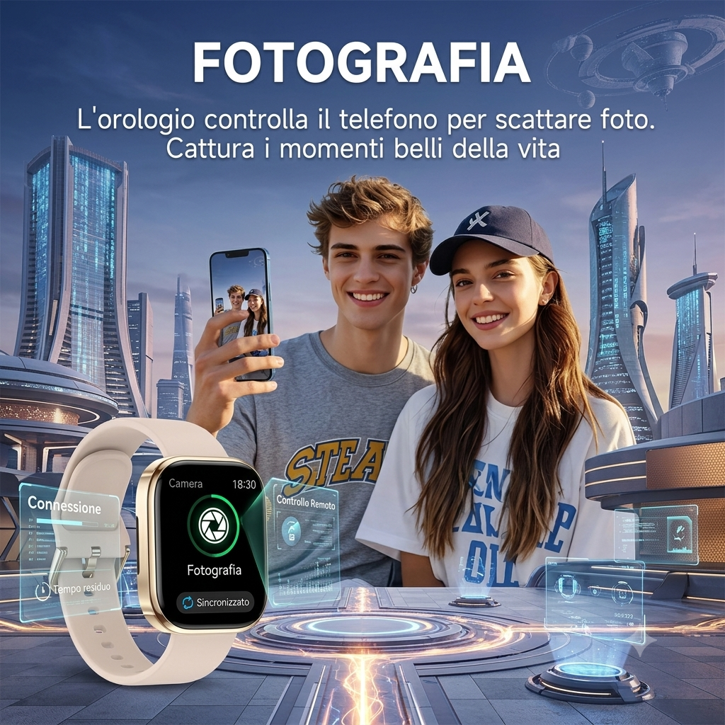 Nuovo Smartwatch Electronics - Schermo HD da 2,01 pollici, Monitoraggio Frequenza Cardiaca, Chiamate Bluetooth e Modalità Multi-Sport