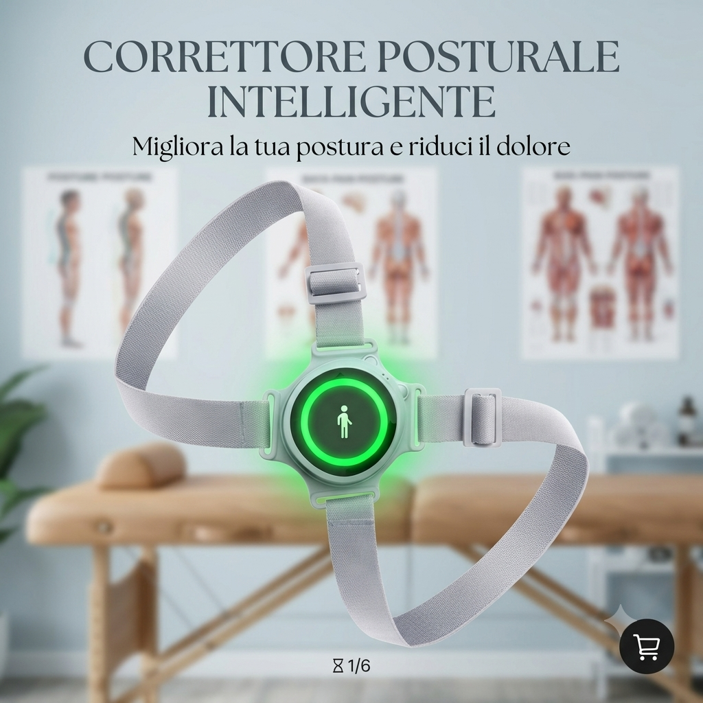 Correttore Posturale Intelligente con Sensore di Vibrazione e Display Digitale