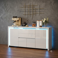 Credenza moderna di lusso con luci a led regolabili e 4 ante