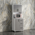 Mobile a buffet per cucina, credenza alta, con 3 ante, 3 cassetti e piano di lavoro