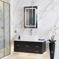 Armadietto da bagno con specchio, illuminazione a LED e prese elettriche, scomparti in vetro e ripiani regolabili, 70x50 cm, adatto per bagni, colore bianco.