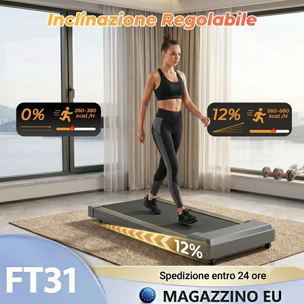 FT31: Tapis Roulant Smart per Casa e Ufficio con Display LED e Telecomando