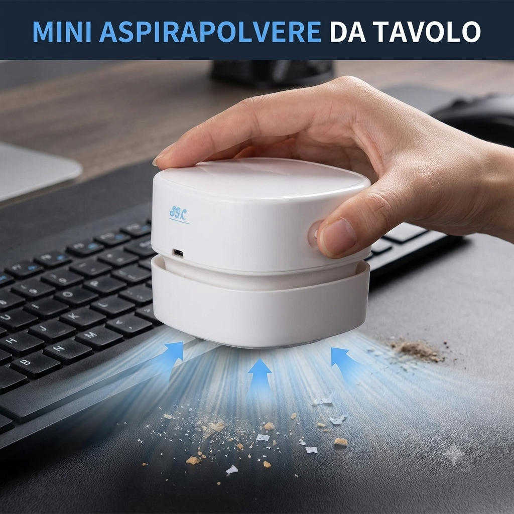 Mini aspirapolvere da scrivania