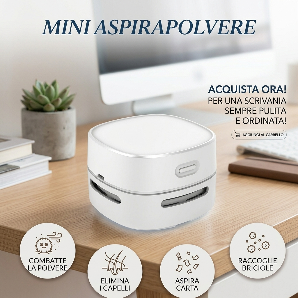 Mini aspirapolvere da scrivania