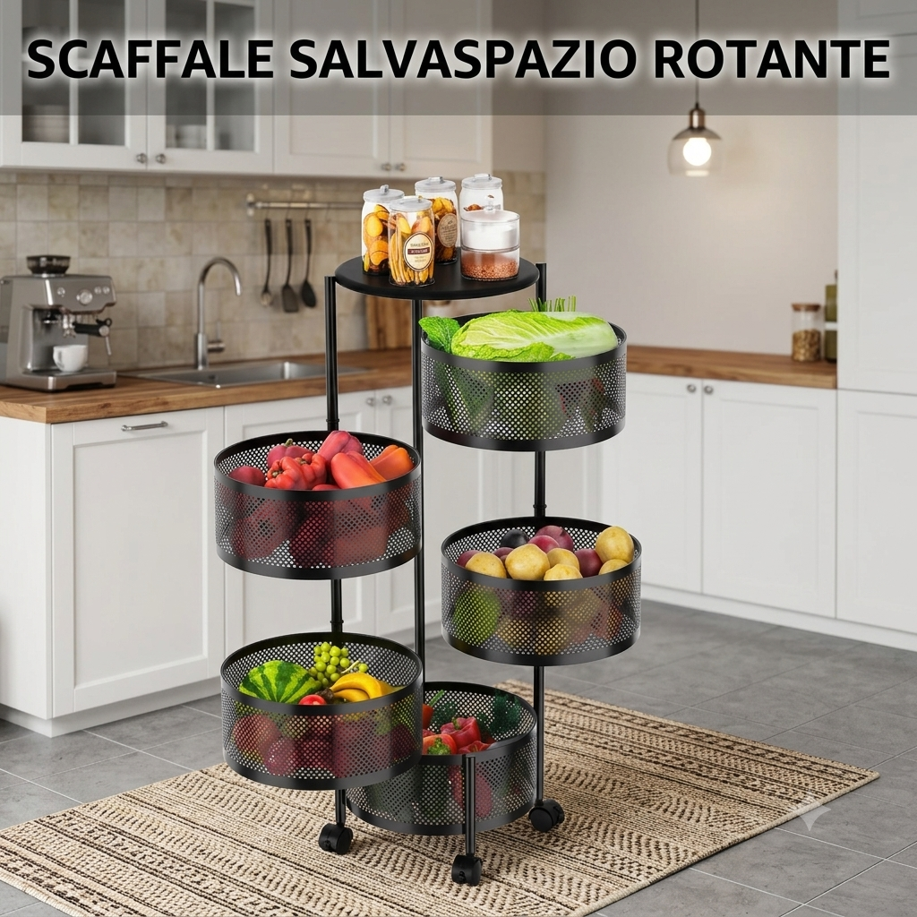 Scaffale salvaspazio rotante