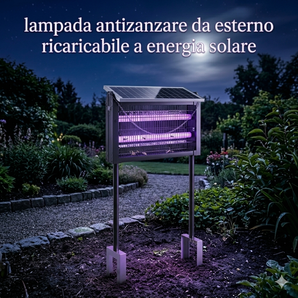 Lampada antizanzare da esterno ricaricabile a energia solare