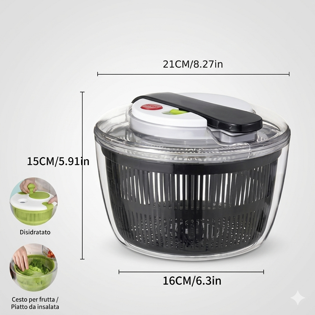Centrifuga per Insalata Multifunzione - Scolatutto Prodigioso per la Cucina di Casa