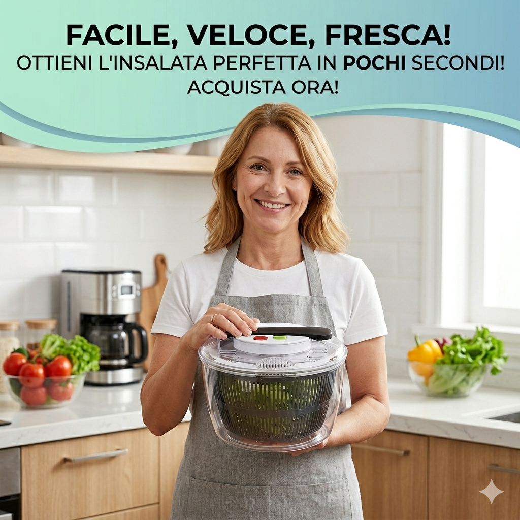 Centrifuga per Insalata Multifunzione - Scolatutto Prodigioso per la Cucina di Casa