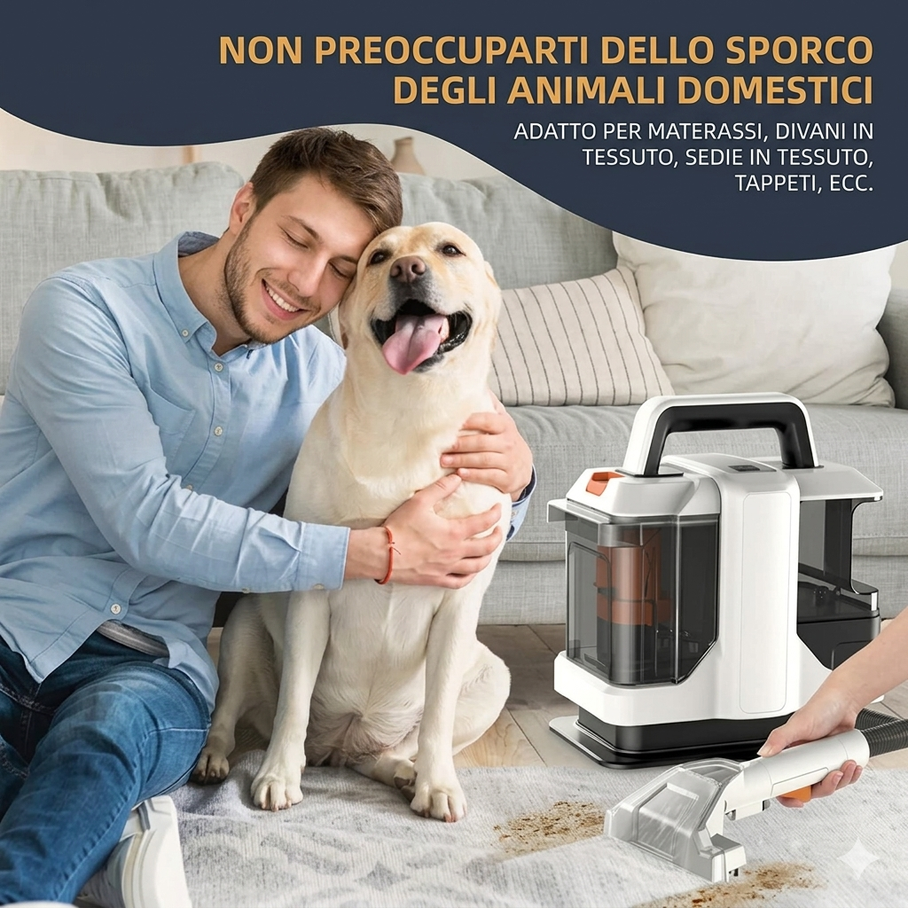 Smacchiatore per Auto, Divani e Peli di Animali