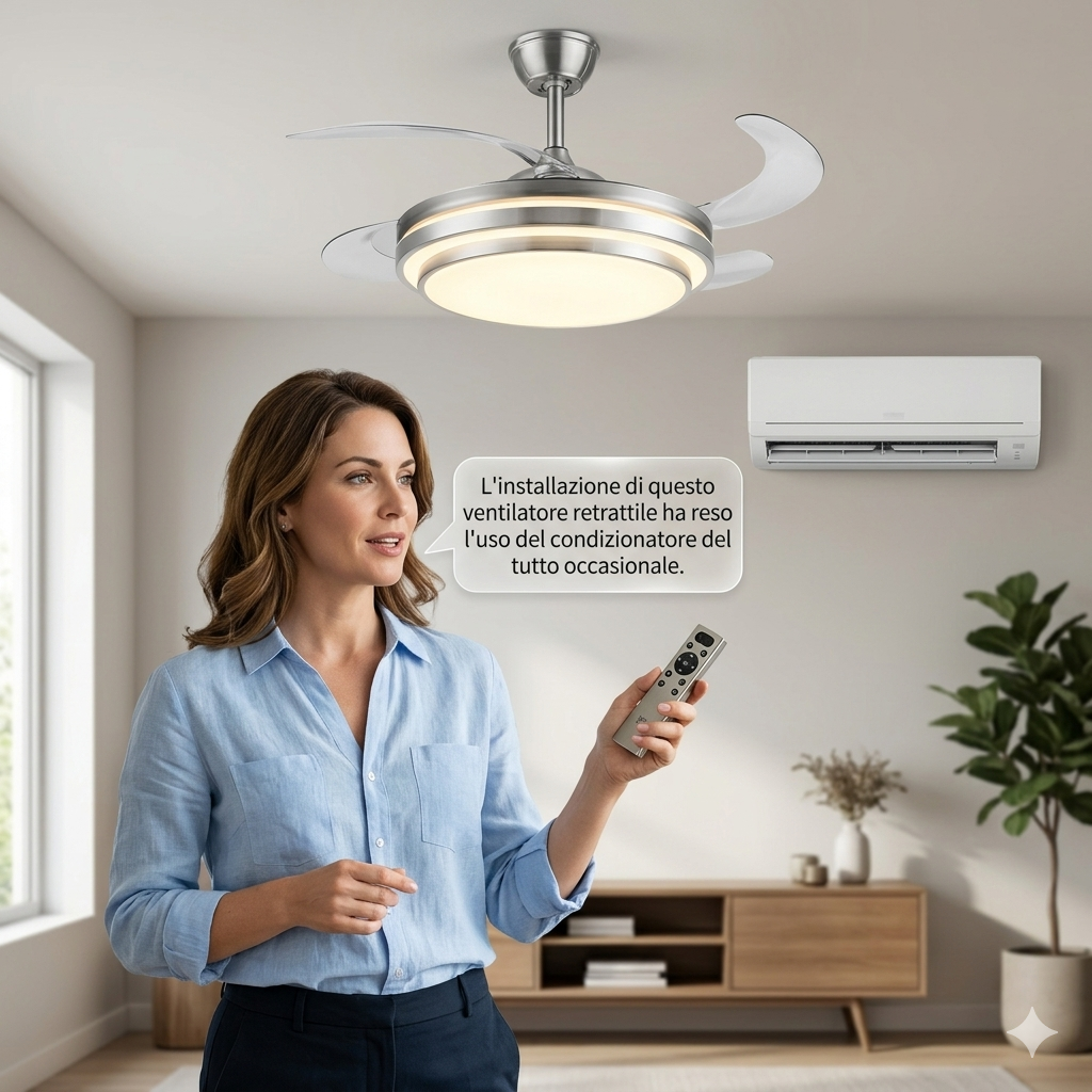 Ventilatore a Soffitto con Luce LED e Telecomando – Risparmio Energetico