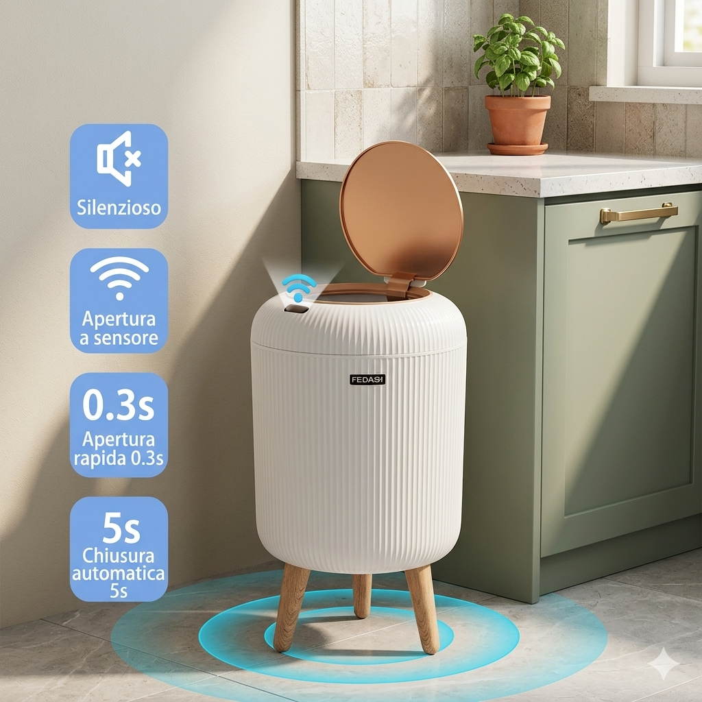 Pattumiera Automatica con Sensore da 10L -