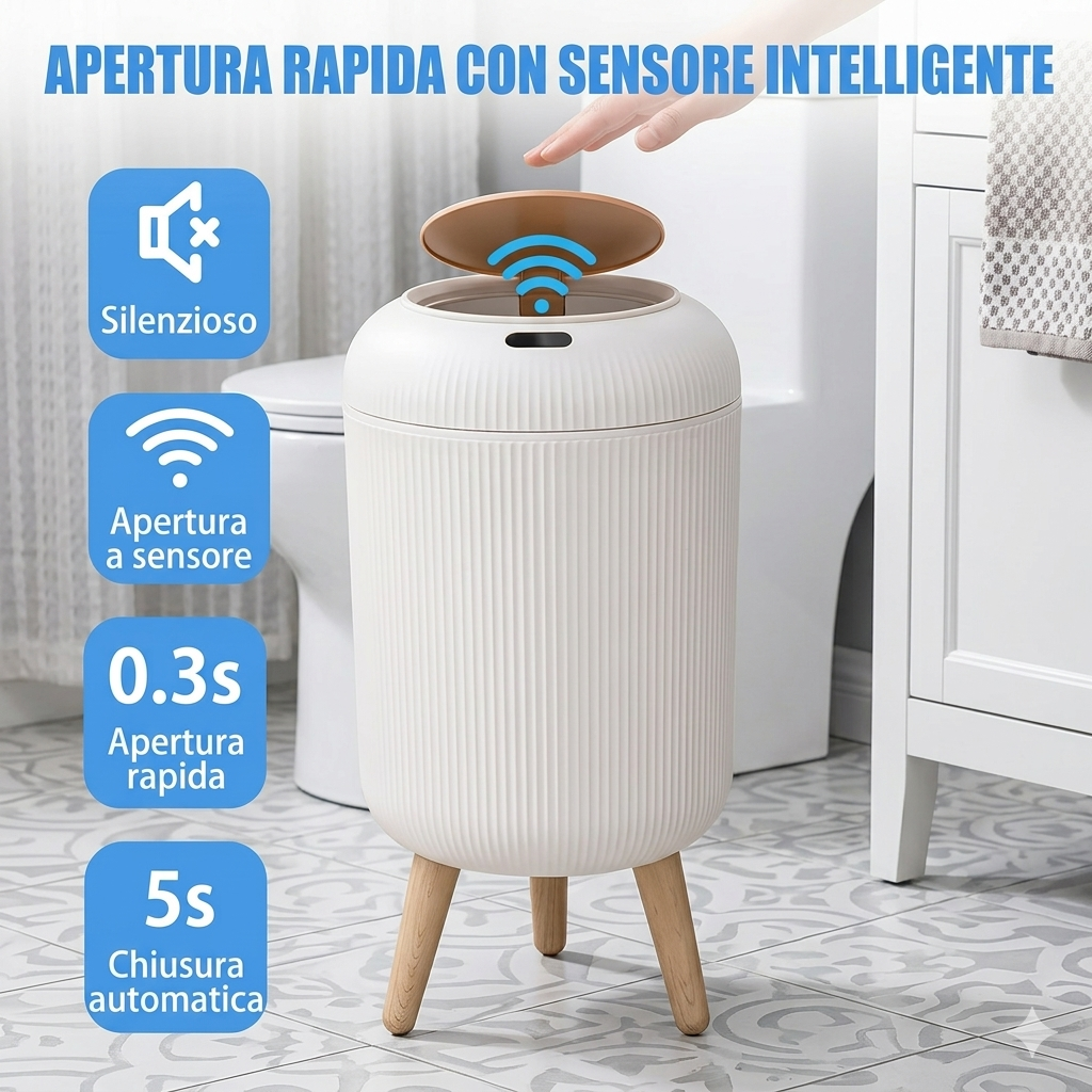 Pattumiera Automatica con Sensore da 10L -