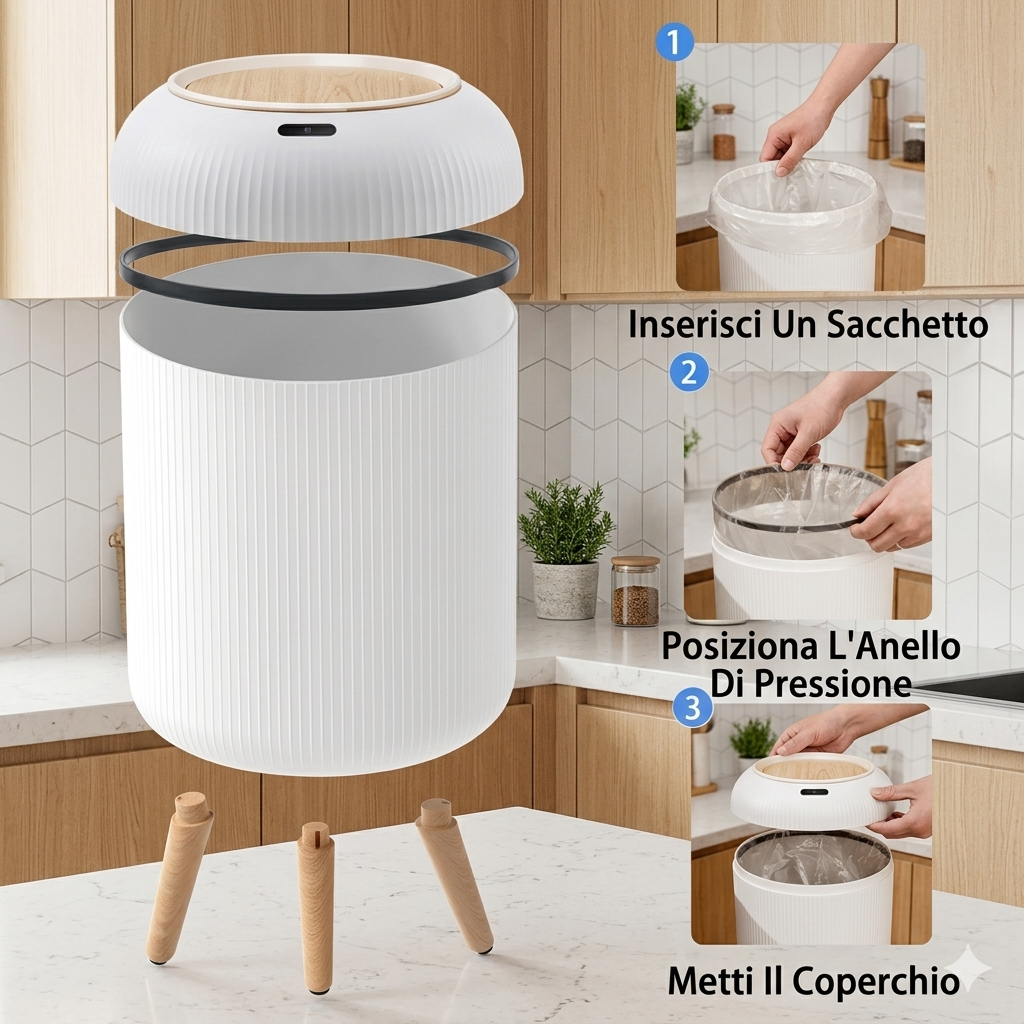 Pattumiera Automatica con Sensore da 10L -