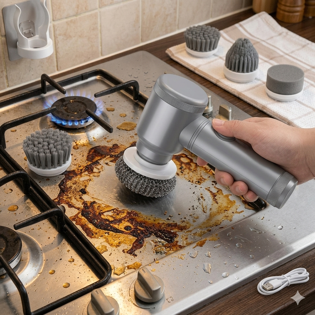 Spazzola per Pulizia Elettrica Senza Fili Portatile Multifunzione