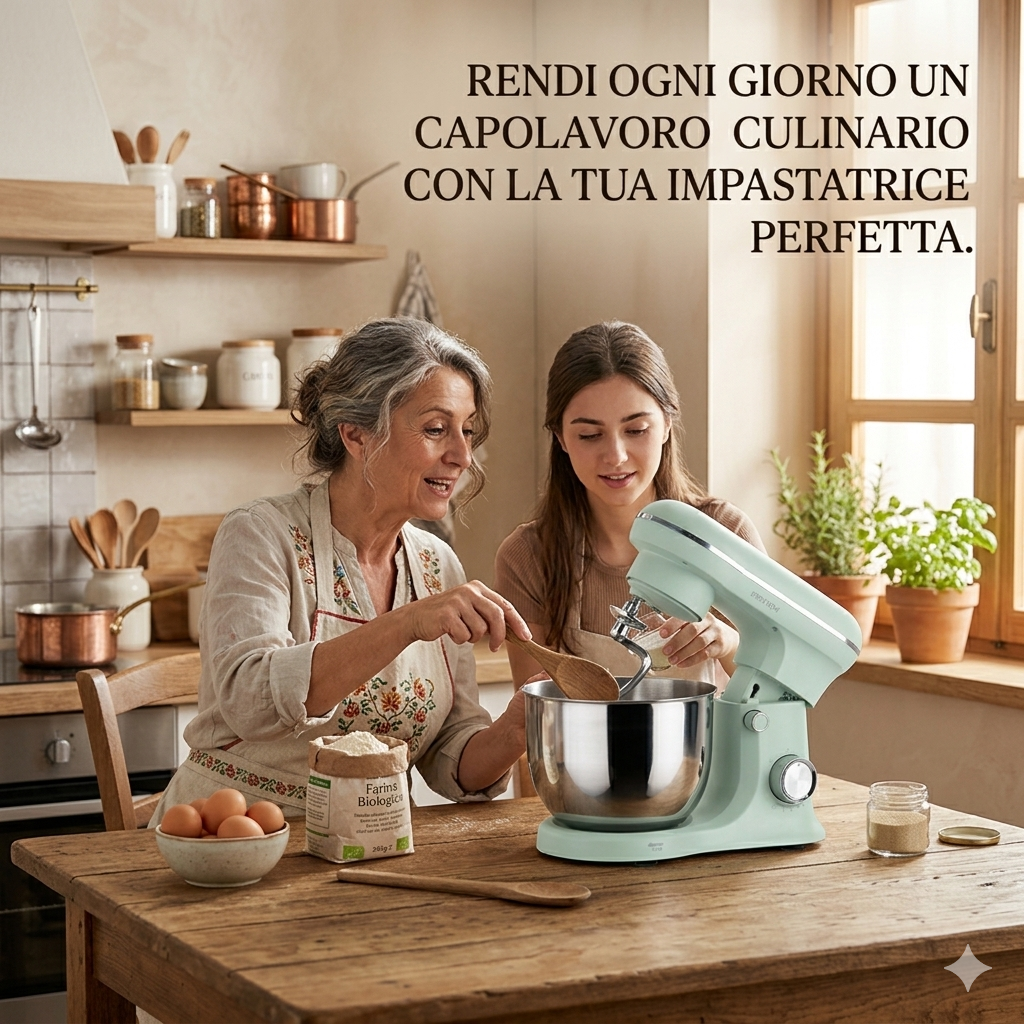 Impastatrice professionale multifunzionale KR250 1500W 10 velocità regolabili 3 prodotti in omaggio