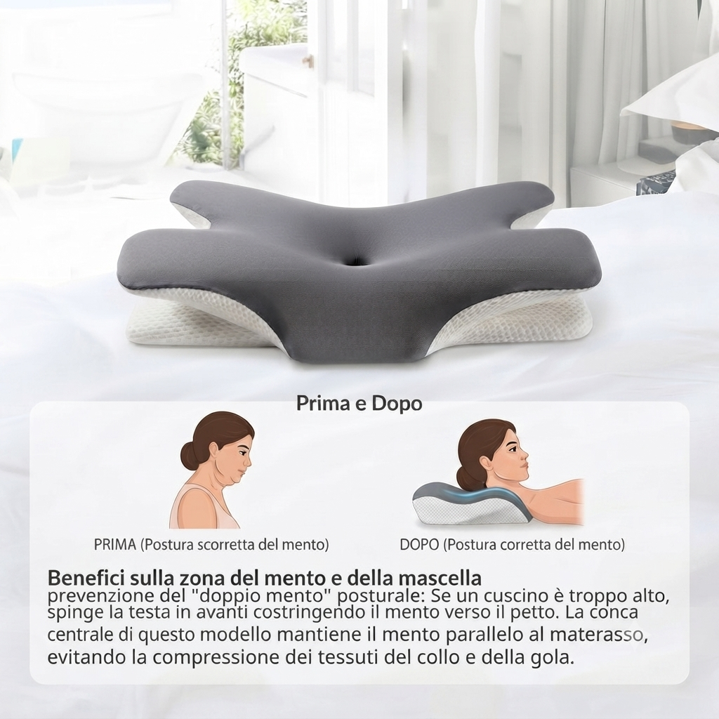 Cuscino Ortopedico in Memory Foam per Cervicale - Supporto Ideale