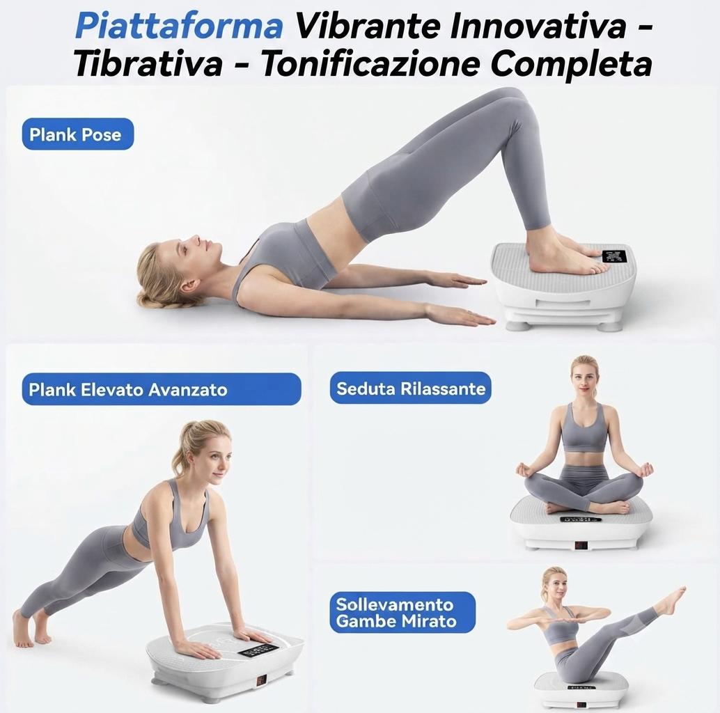 Piattaforma Vibrante Multifunzione con Bluetooth – Allenamento Total Body Intelligente