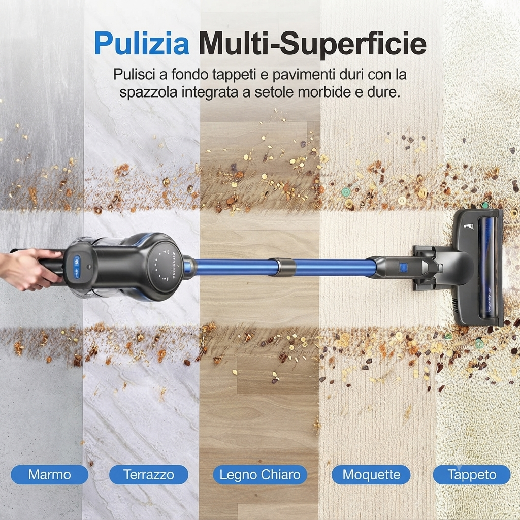 Aspirapolvere Verticale Senza Fili con Display LED - Pulizia Totale per la Tua Casa