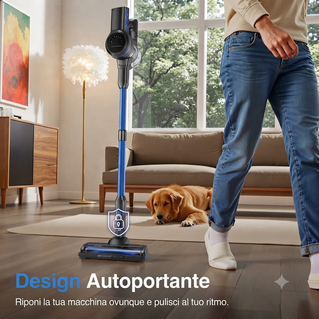 Aspirapolvere Verticale Senza Fili con Display LED - Pulizia Totale per la Tua Casa