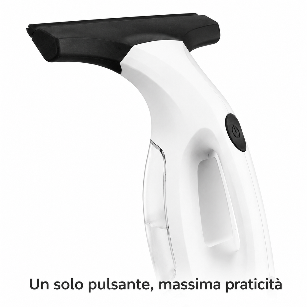 Aspirapolvere Lavavetri Elettrico Ricaricabile - Pulisci Vetri Senza Aloni, Kit Completo con Spruzzino e Panno in Microfibra, Ideale per Finestre, Specchi e Vetrate