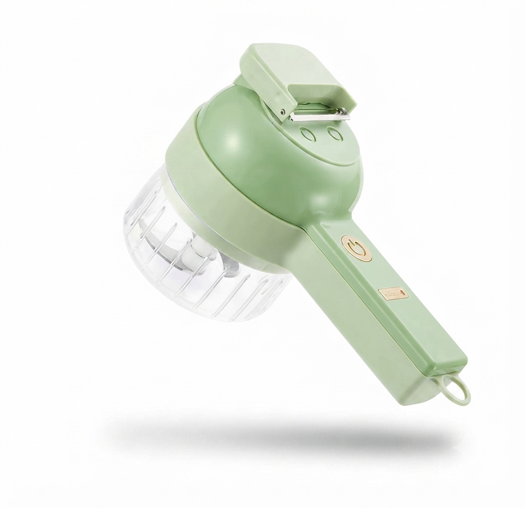 Tritaverdure Elettrico Portatile Ricaricabile USB - Tritatutto Multifunzione per Cipolla, Carote, Verdure - Tagliuzza, Trita e Grattugia in Pochi Secondi